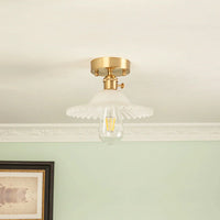 Suspension conique en verre contemporaine Edison.