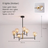 Lustre Noir Moderne avec Éclairage LED