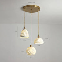 Suspension LED Blanc en Céramique - Style Nordique Moderne - Cuivre Suspension Lampe