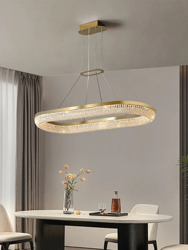 Lustre de luxe LED rond design moderne 2024 pour intérieur - Élégance Lumineuse