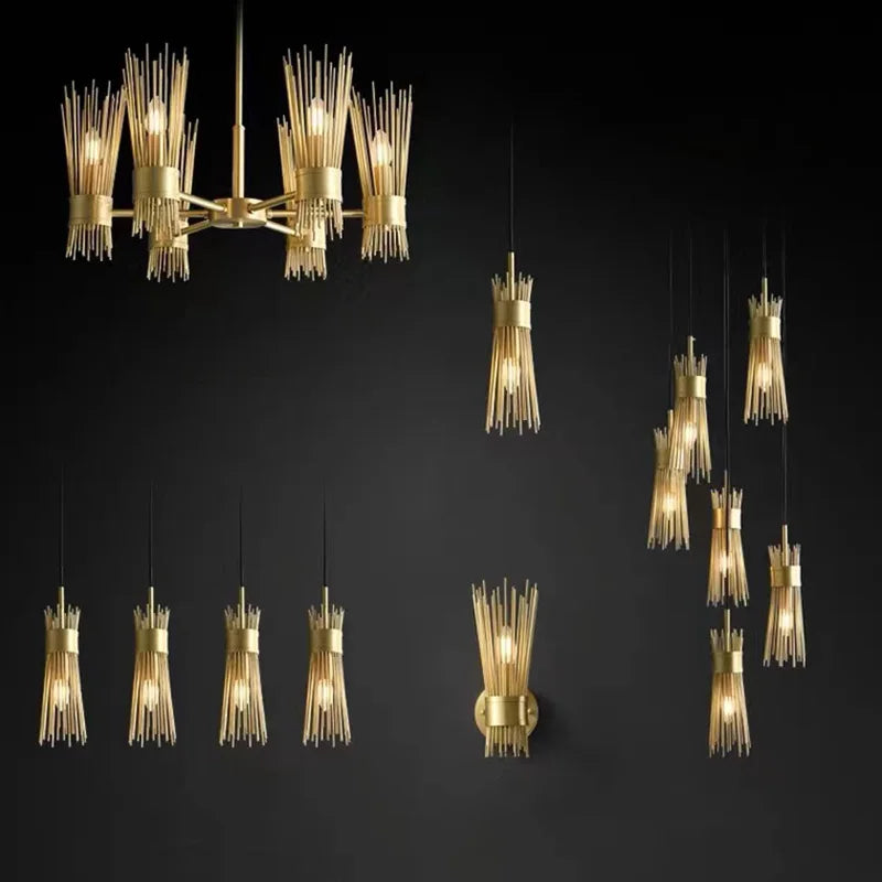 Lustre en Cuivre Lumineux LED pour une Décoration Maison Créative