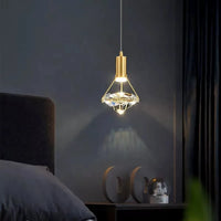 Lampe de suspension LED de luxe en cristal diamant - Éclairage créatif nordique