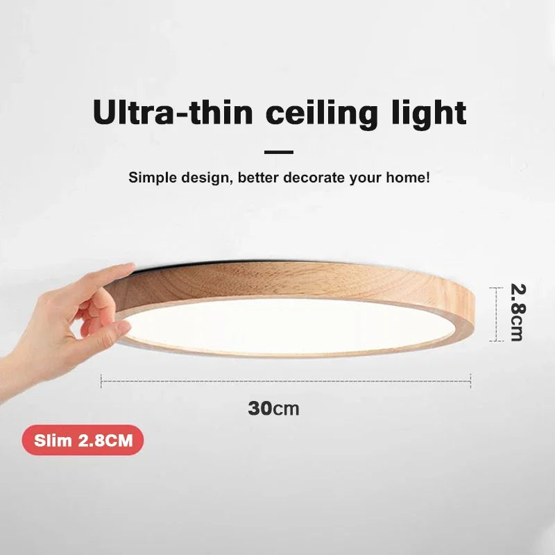 Plafonnier LED Bois Moderne