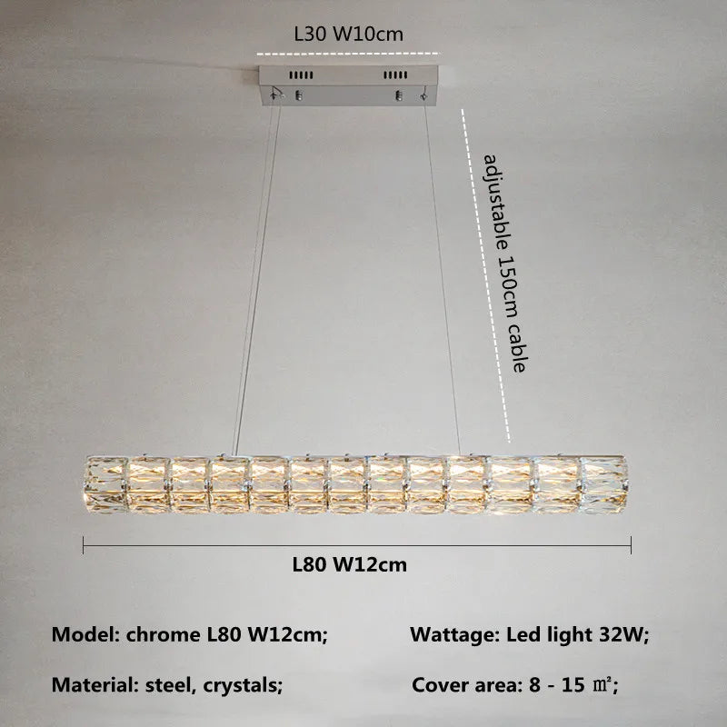 Lustre Moderne LED en Cristal K9 - Art Décor Maison
