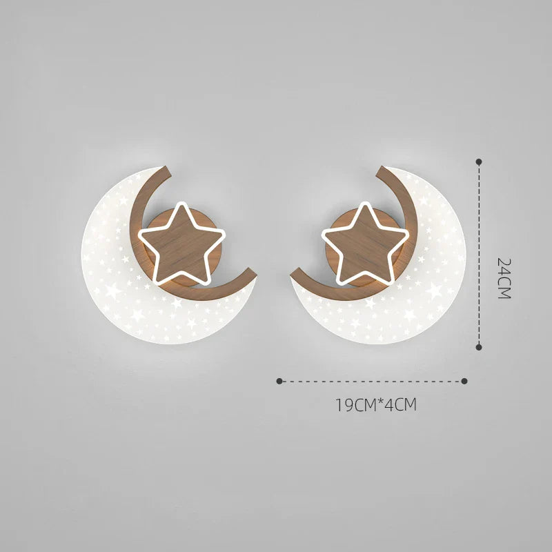 Applique murale LED Nordique Étoile Lune - Décoration Intérieure Scintillante