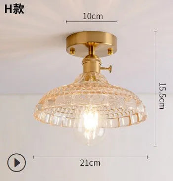 Plafonnier Japonais en Verre Unique
