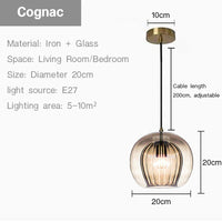 Suspension design nordique en verre - Collection Boule Moderne