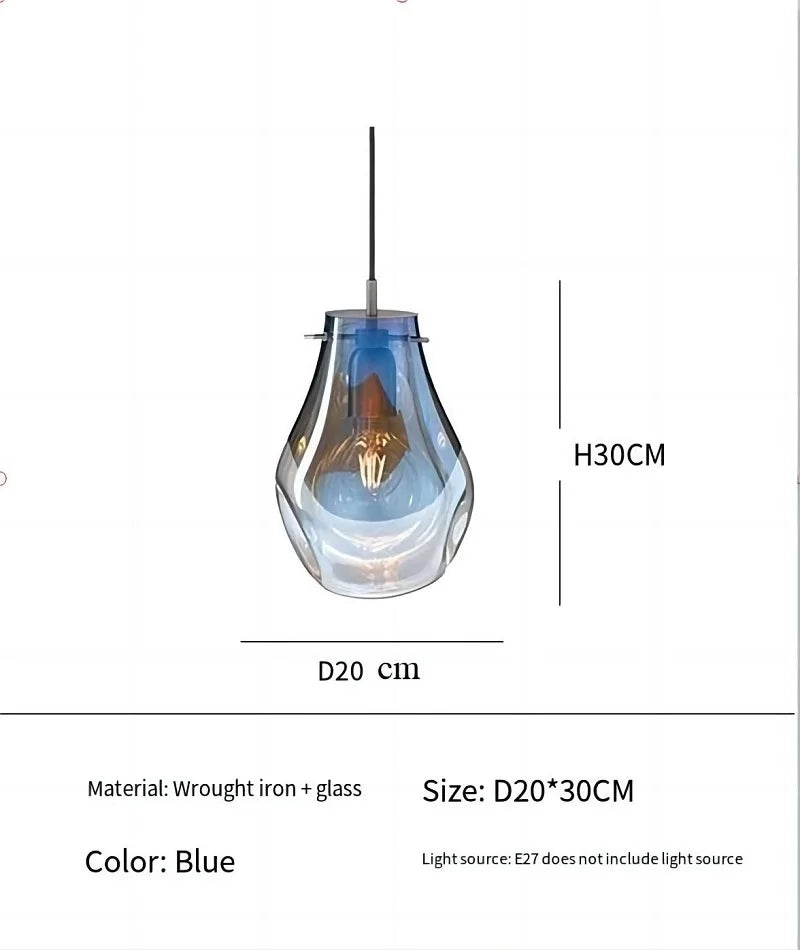 Suspension design moderne en verre LED nordique Macaron