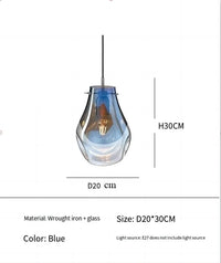Suspension design moderne en verre LED nordique Macaron