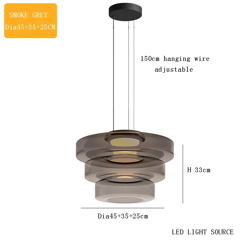 Lustre en verre italien minimaliste