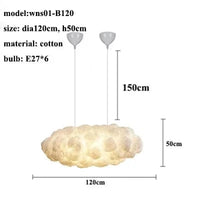 Lustre moderne LED en forme de nuage flottant pour restaurants chic
