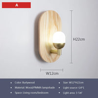 Applique murale LED nordique en bois naturel