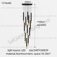 Lustre LED Tubulaire Premium pour Éclairage Intérieur de Restaurant