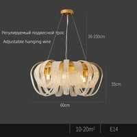 Lustre Nordique Moderne en Cristal avec LED et Glands Lumineux
