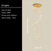 Lustre d'escalier acrylique forme de papillon - Collection Art LED Scintillante