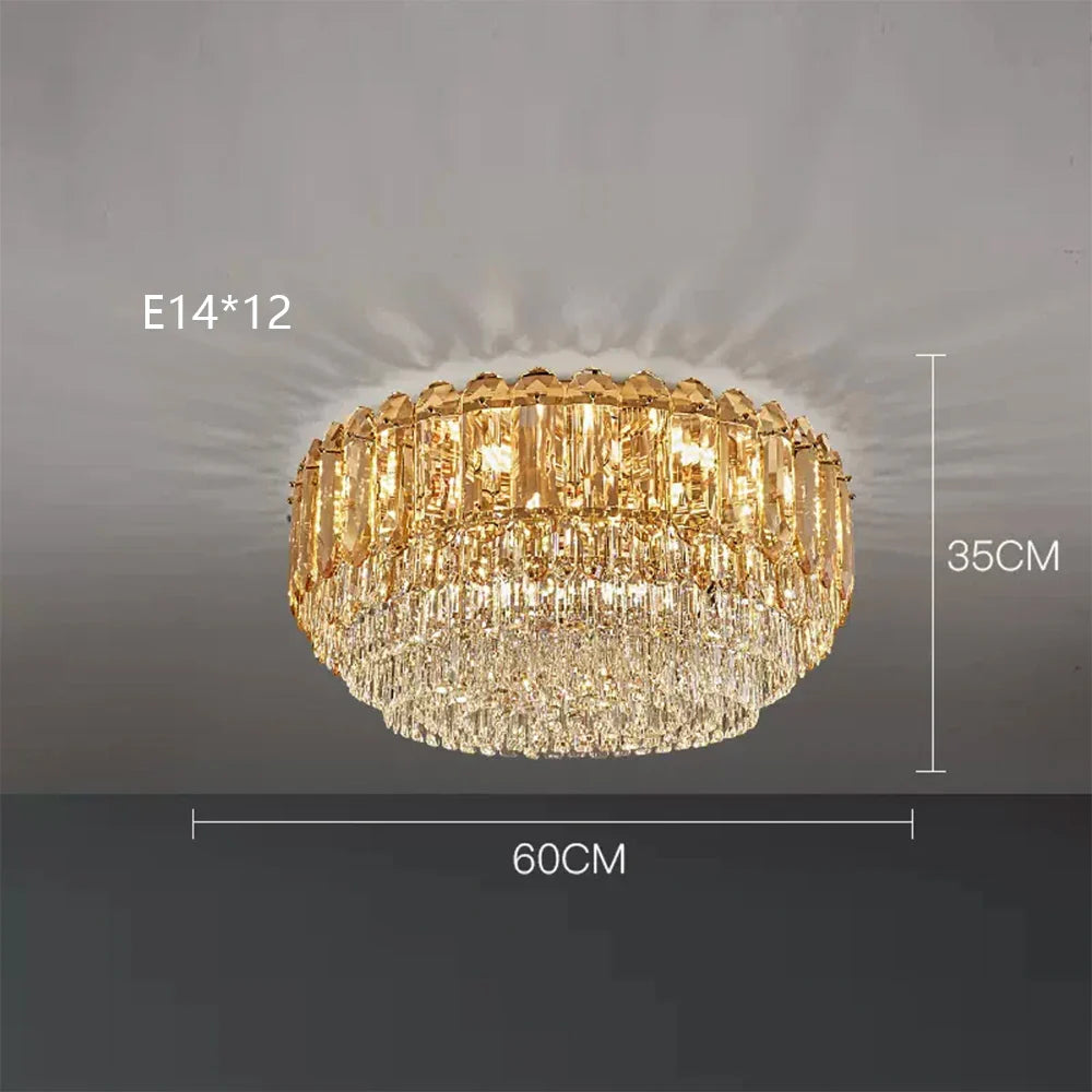 Plafonnier LED de Luxe en Cristal - Collection 2024