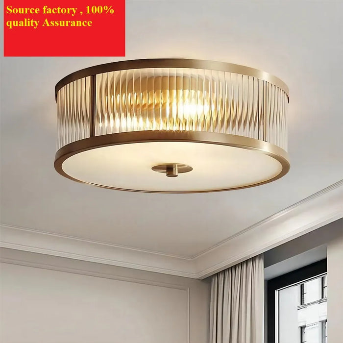 Plafonnier LED Cuivre Cristal Élégant