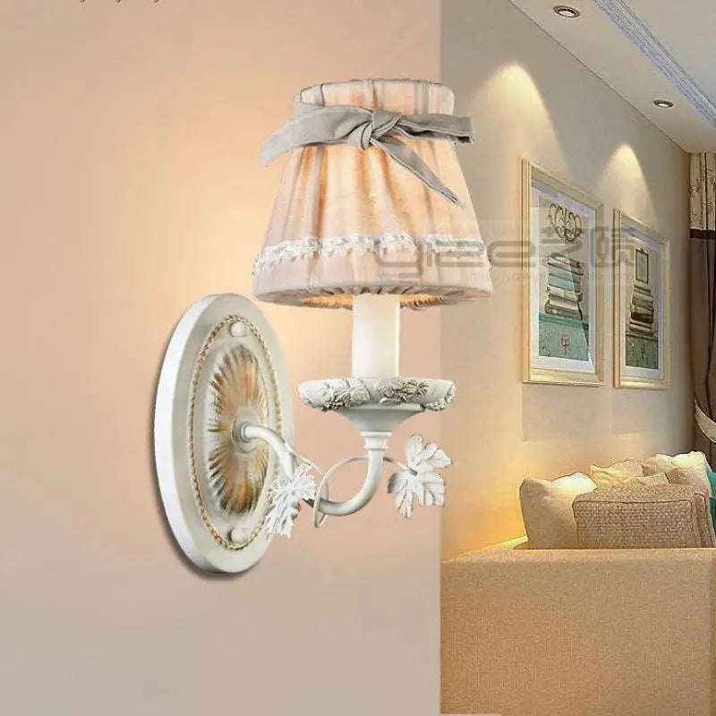 Applique murale LED Pastoral avec nœud en tissu - Décoration Nordique