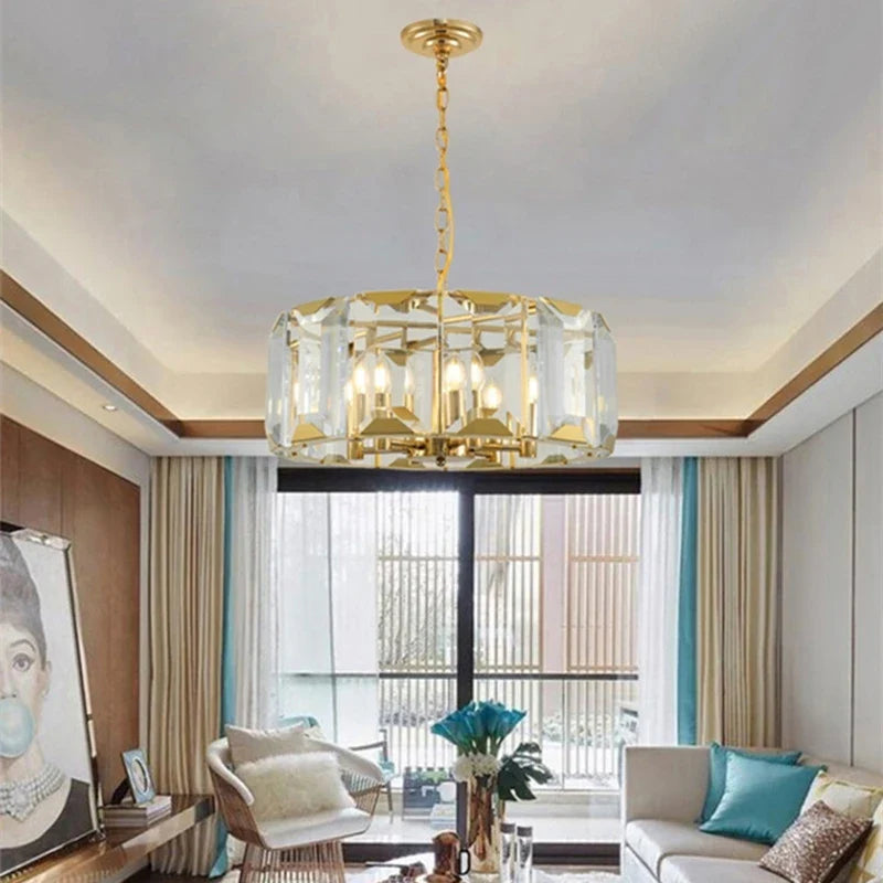 Nouveau lustre de restaurant avec variété de cristaux prestige