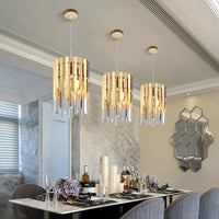 Plafonnier de luxe en cristal 20cm - Lumière ronde Or Chrome LED pour décoration intérieure