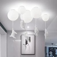 Suspension Boule en Verre avec Ours Suspendu