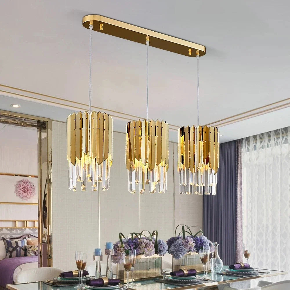 Plafonnier de luxe en cristal 20cm - Lumière ronde Or Chrome LED pour décoration intérieure