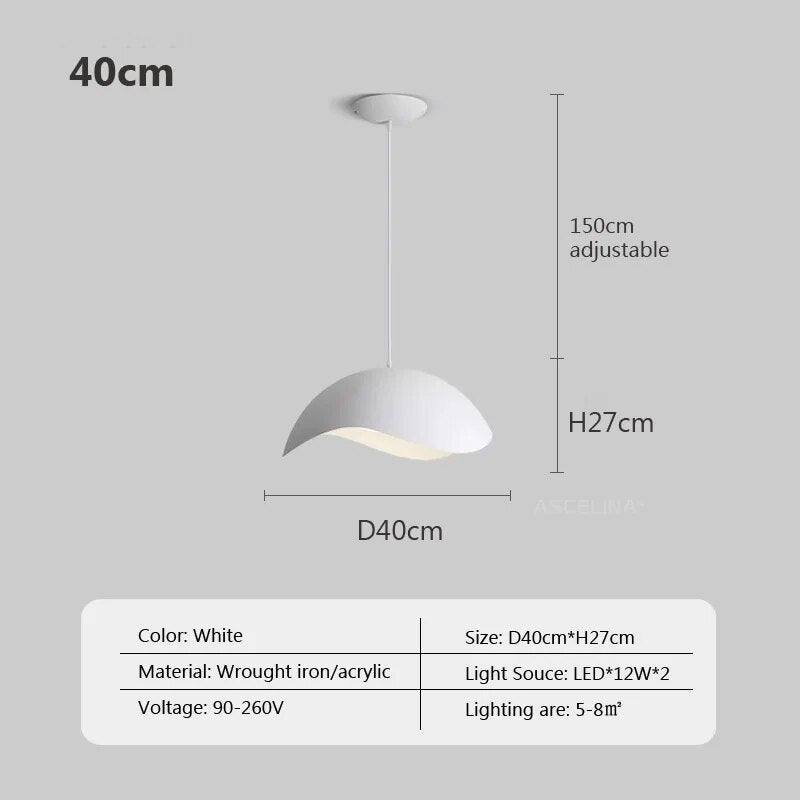 Lustre en fer grain bois nordique avec LED