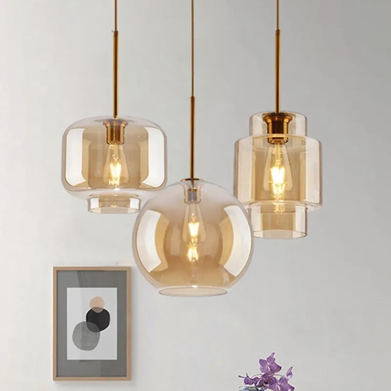 Suspension LED en verre au design nordique minimaliste - Élégance Scandinave