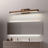 Applique murale scandinave en noyer noir avec éclairage LED pour miroir