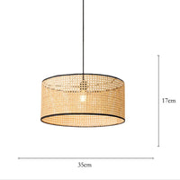 Lustre Japonais en Rotin Tissé Bambou – Style Minimaliste Moderne