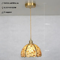 Suspension de luxe en cuivre et cristal naturel à LED