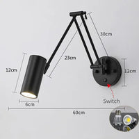 Applique murale LED SwingLight : bras télescopique, interrupteur intégré, design intérieur unique