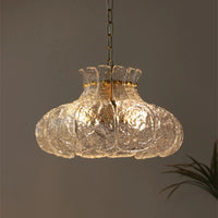 Lustre rétro nordique en cuivre et verre - Design vintage de luxe