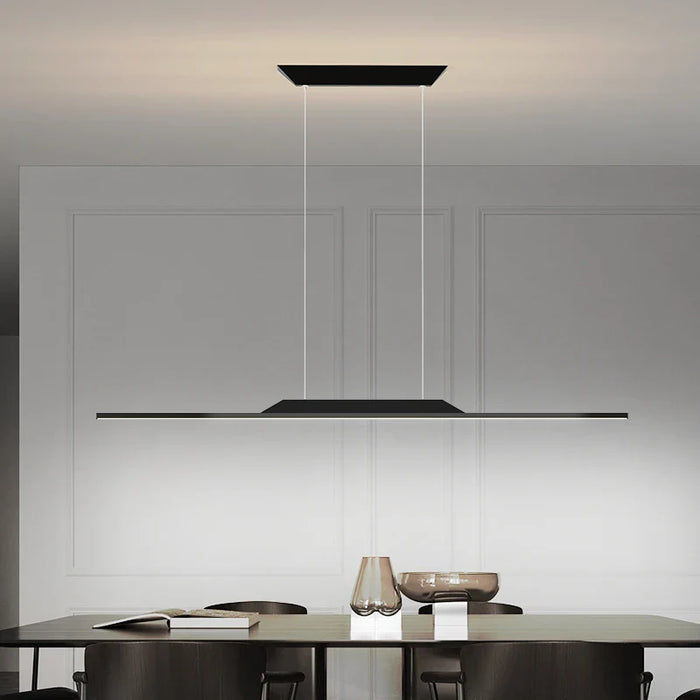 Lustre Long LED Minimaliste Éclat Moderne avec Hauteur Réglable