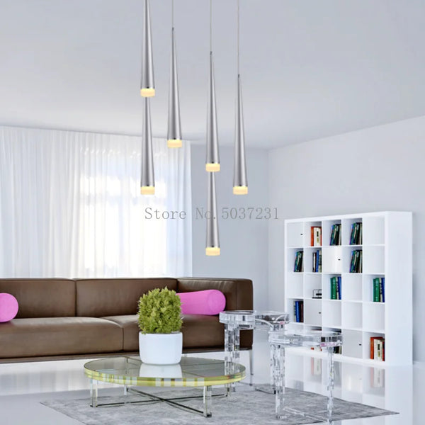Suspension conique LED Design pour plafond avec décor artistique