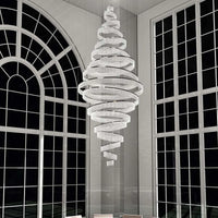 Lustre LED en Cristal pour Escalier de Luxe