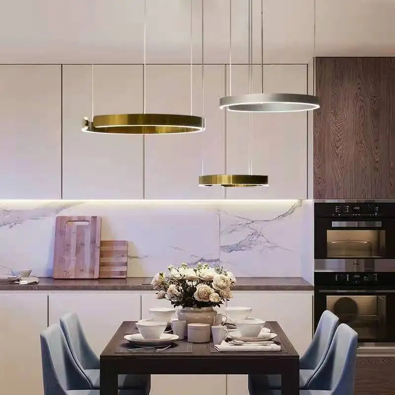 Lustre Anneau Nordique LED Réglable pour Salle à Manger - Collection Maison Luminaires