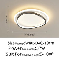 Lustre LED Carré Moderne pour Chambre Salon Étude Foyer Maison