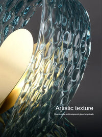 Lustre moderne en verre design "Feuille de Paon" LED suspendu