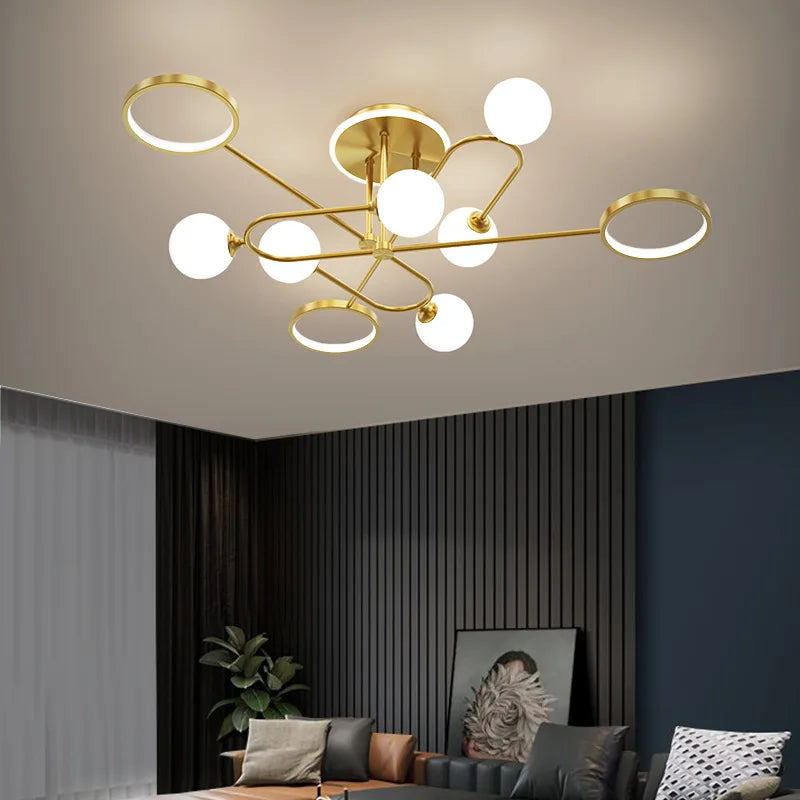 Lustre LED Moderne en Verre Suspendu - Livraison Directe