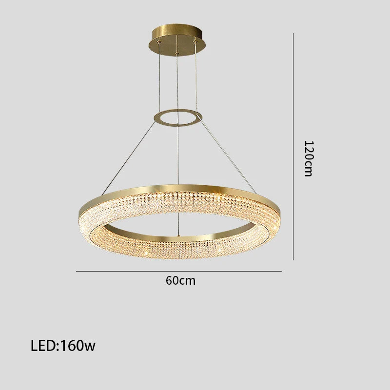 Lustre de luxe LED rond design moderne 2024 pour intérieur - Élégance Lumineuse