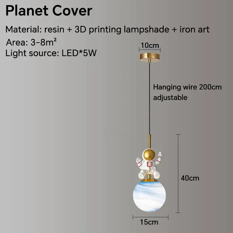 Veilleuse lunaire LED astronautique pour chambre d'enfant - Design moderne