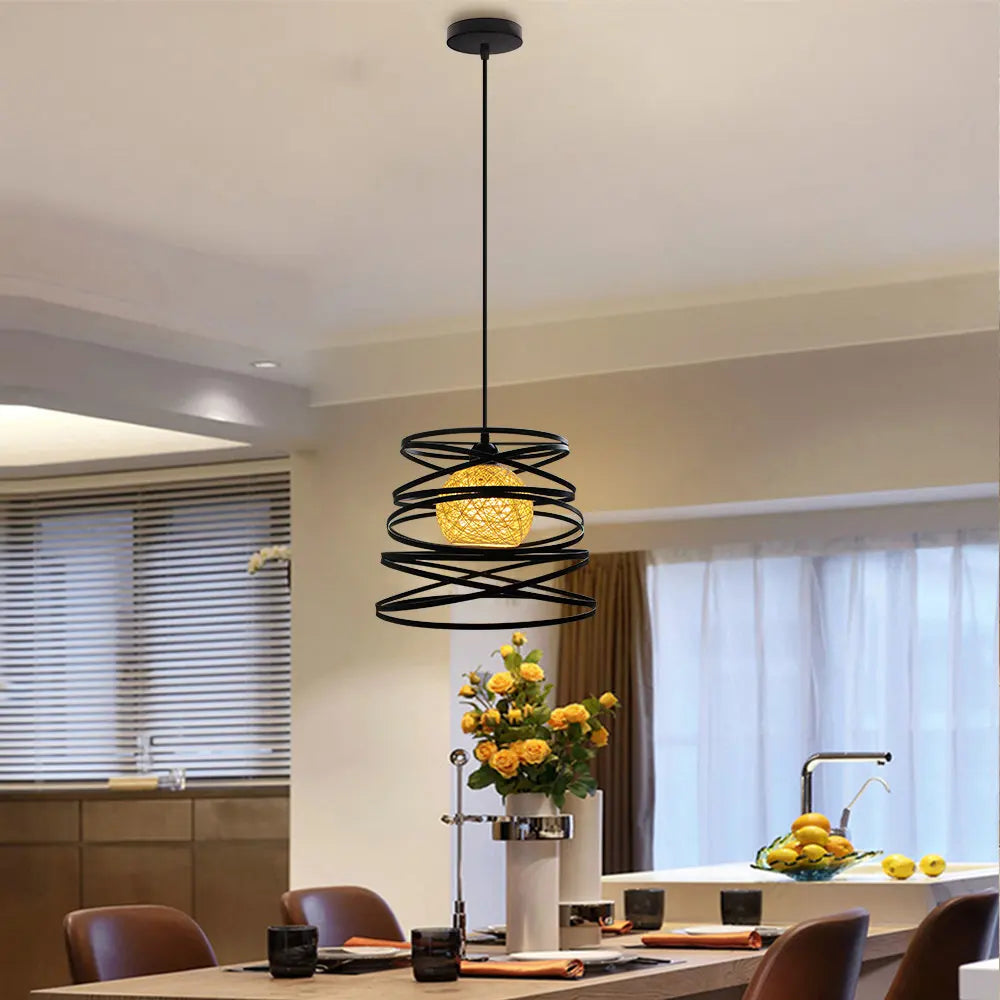 Lustre Suspendu Ruban LED Vintage Moderne Tourbillon