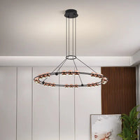 Lustre Nordique Moderne LED Circulaire De Luxe Haricot Duplex