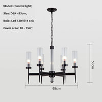 Lustre Noble en Métal Or et Verre LED