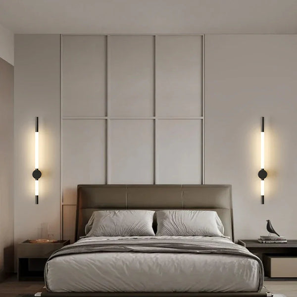 Applique murale LED nordique longue minimaliste pour hôtel de luxe
