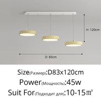 Suspension de luxe moderne dimmable avec abat-jour circulaire en fer - Collection Élégance contemporaine