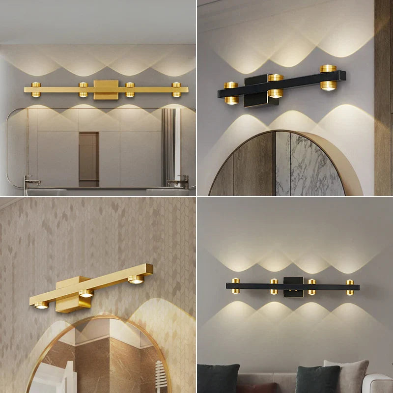 Applique murale LED dorée moderne