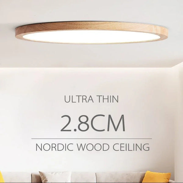 Plafonnier LED Bois Moderne