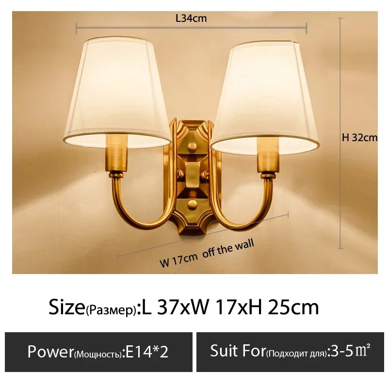 Applique murale LED de style européen pour hôtel de luxe